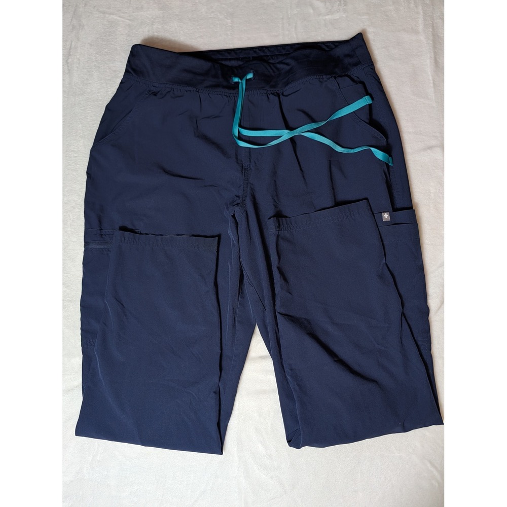 Figs Technical Collection Navy Blue Cargo Scrub Pants XL Drawstring